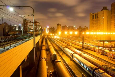 Night Train in Shanghai Foto stock