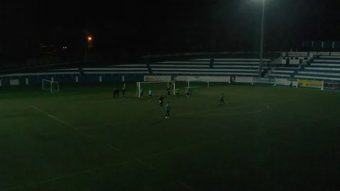 Night training. Drone Video stock 121907486