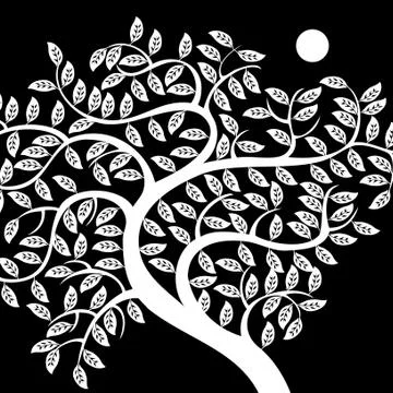 Night tree Stock Illustration