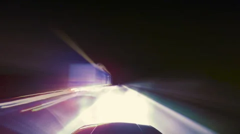 Night trip on the highway Stock-Footage 62520824