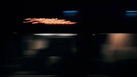 Night trip with passenger train Stock Footage 95699775