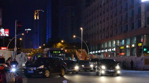 Night under the moving vehicle Stock Footage 35728239