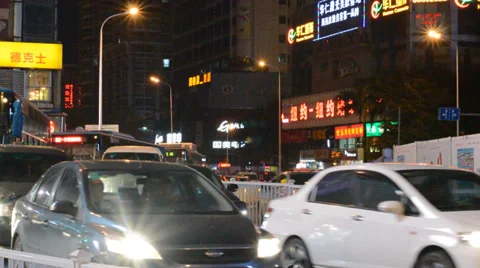 Night under the moving vehicle Stock Footage 35728503