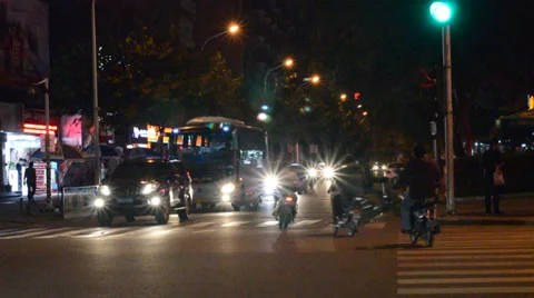 Night under the moving vehicle Stock Footage 35728545