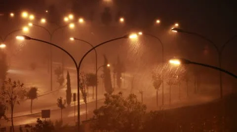 Night under the rain Stock Footage 8908145