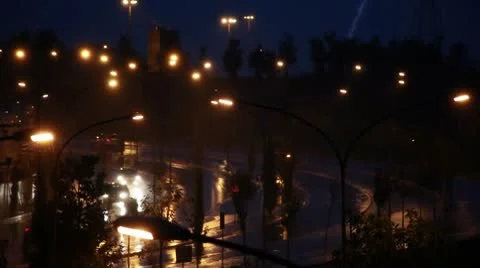 Night under the rain Stock Footage 8908827