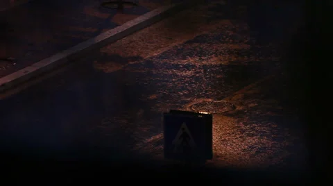 Night under the rain Stock Footage 33691569