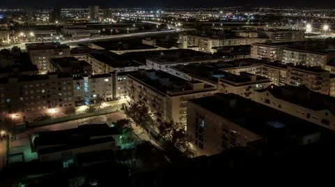 Night Urban Scape - Time Lapse Stock Footage 14312223