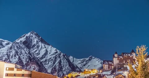 Night Valley Timelapse 4k Stock Footage 60010471