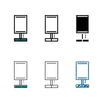 Night variations table lamp color icon vector Stock Illustration