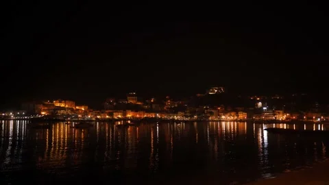 Night video of Port de Soller Video stock 196236259