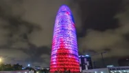 Night View Of The Agbar Tower Timelapse Hyperlapse. Since Then Its A Barcelona Stock Footage