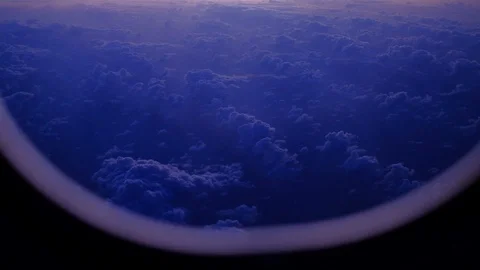 Night view from the airplane. Flying over Argentina. View from the airplane Video stock 105144881