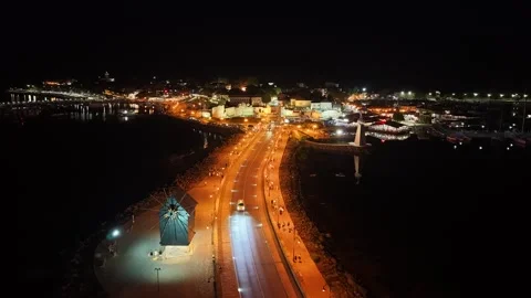 Night view of the ancient town of Nesebar, Bulgaria Stock Footage 338137058