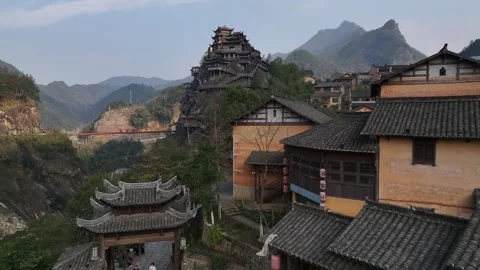 The night view and natural scenery of Wangxian Valley in Shangrao, Jiangxi Stock Footage 307502053