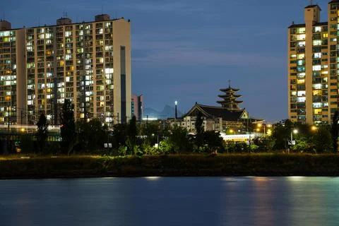 Night view around Nodeul Island in Seoul, Korea Stock Photos