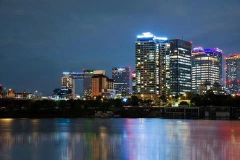 Night view around Nodeul Island in Seoul, Korea Stock Photos