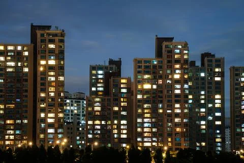 Night view around Nodeul Island in Seoul, Korea Stock Photos