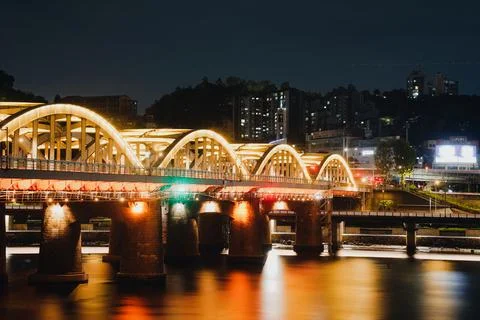 Night view around Nodeul Island in Seoul, Korea Stock Photos