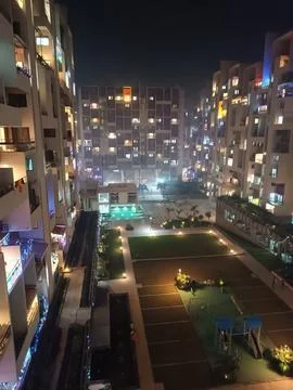 Night view from balcony Stock Photos