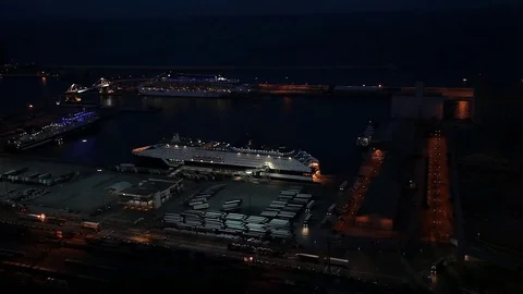 Night view of Barcelona Stock Footage 83243836