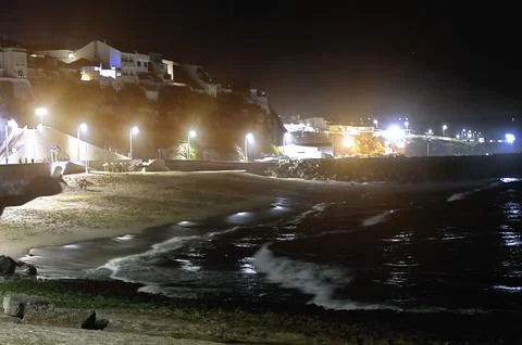 Night view of the beach Stock Photos