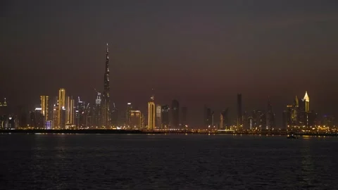 Night view of the beautiful Dubai Stock Footage 162770461