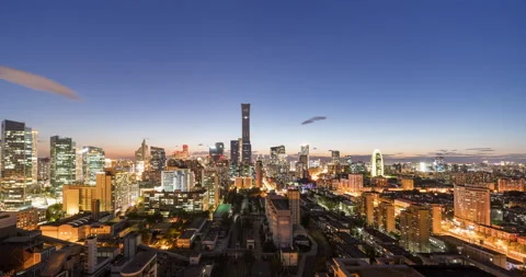 Night View, Beijing skyline (Time-lapse) 動画素材 132394862