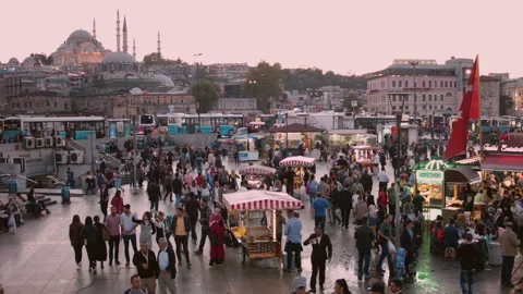 Night view of the Bosphorus Strait near the Galata Tower in Istanbul. Turkey. Stock Footage 113077048