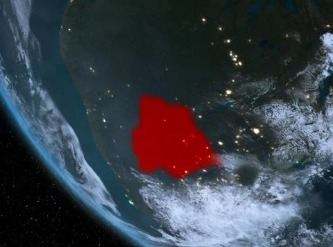 Night view of Botswana on Earth 스톡 일러스트