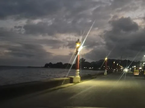 Night view of the boulevard Stock Photos