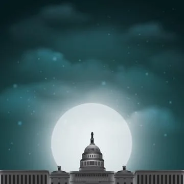 Night View Of Capitol Building Ilustración de archivo