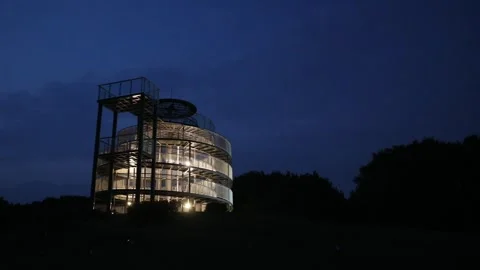 Night view of the castle Видео 310079843