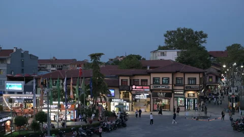 Night view to central part of Bursa, Turkey Stock Footage 321353210
