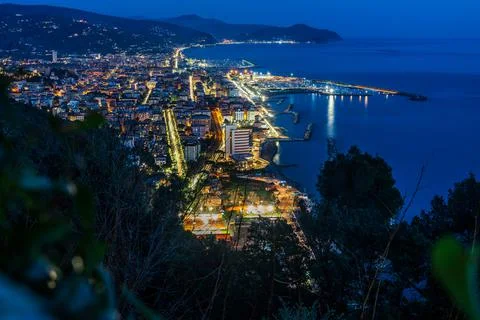 Night view of Chiavari Stock Photos