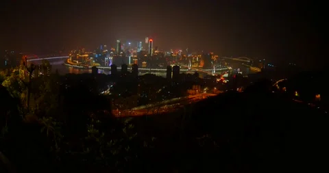 Night view of Chongqing CBD central area Video stock 174218153