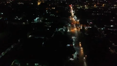 Night view city drone Video stock 235000981
