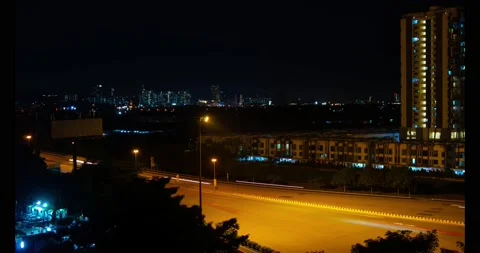 Night view of the city motion timelapse Video stock 146120902