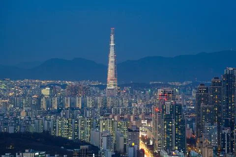The night view of the city Stock Photos