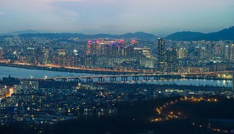 The night view of the city Stock Photos
