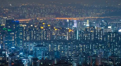 The night view of the city Stock Photos