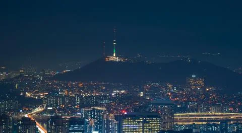 The night view of the city Stock Photos