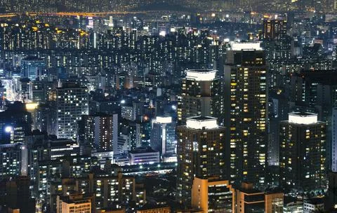 The night view of the city Stock Photos