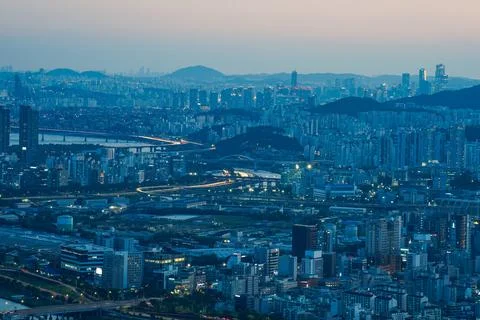 The night view of the city Stock Photos