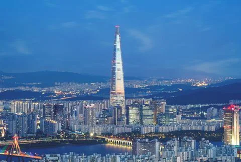 The night view of the city Stock Photos