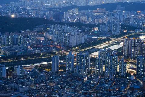 The night view of the city Stock Photos