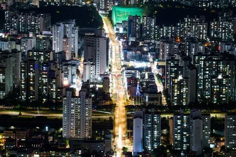 The night view of the city Stock Photos