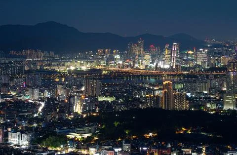 The night view of the city Stock Photos