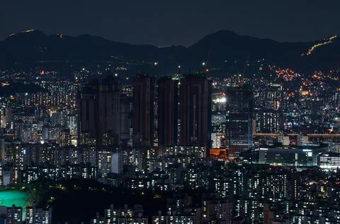 The night view of the city Stock Photos