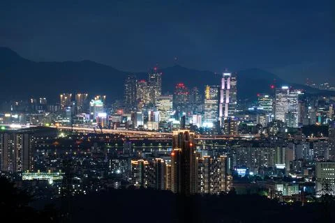 The night view of the city Stock Photos
